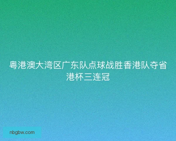 粤港澳大湾区广东队点球战胜香港队夺省港杯三连冠